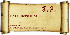 Beil Hermiusz névjegykártya